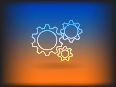Flat icon of gearsのイラスト素材