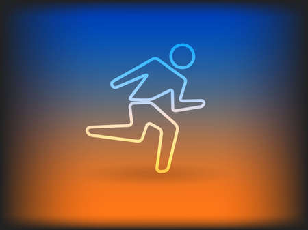Flat icon of running manのイラスト素材