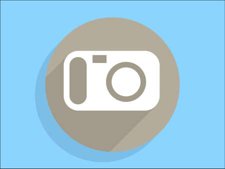 Flat long shadow icon of a cameraのイラスト素材