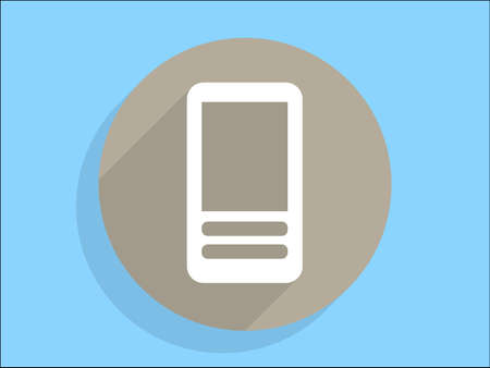 Flat long shadow icon of cellphoneのイラスト素材