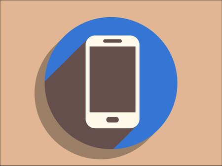 Flat long shadow icon of smartphoneのイラスト素材