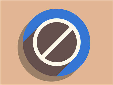 Flat long shadow icon of a prohibitionのイラスト素材