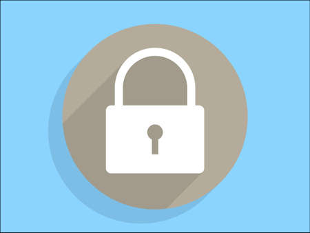 Flat long shadow icon of lock