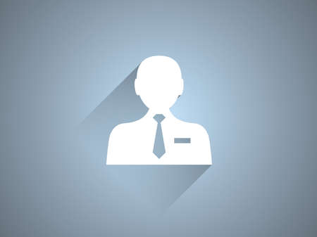 Flat long shadow icon of businessmanのイラスト素材