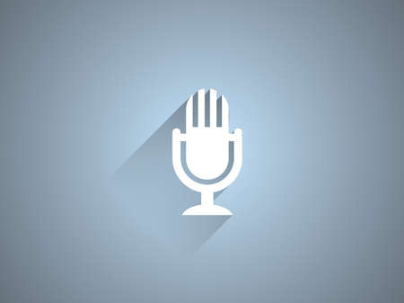 Flat long shadow icon of micのイラスト素材