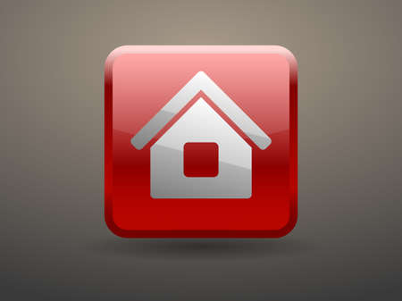 3d glossiness button icon of homeのイラスト素材