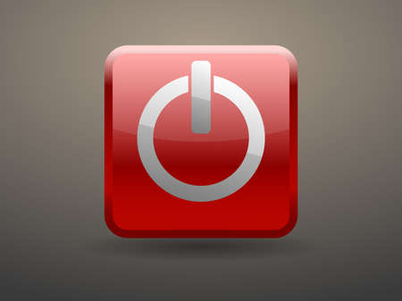 3d glossiness button icon of powerのイラスト素材