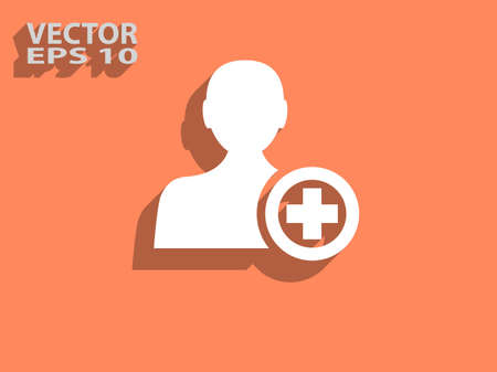 Flat icon of add friendのイラスト素材