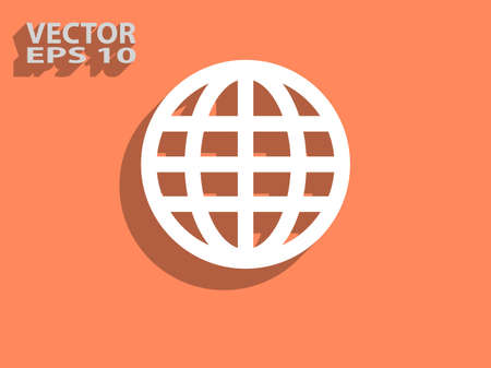 Flat icon of globeのイラスト素材