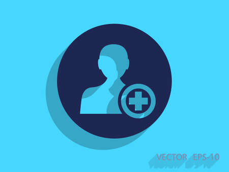 Flat icon of add friendのイラスト素材