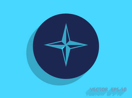 Flat icon of compassのイラスト素材