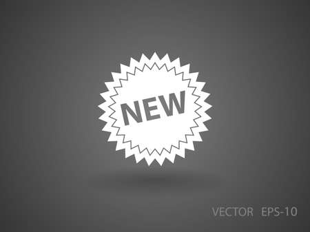 Flat long shadow New label icon, vector illustrationのイラスト素材