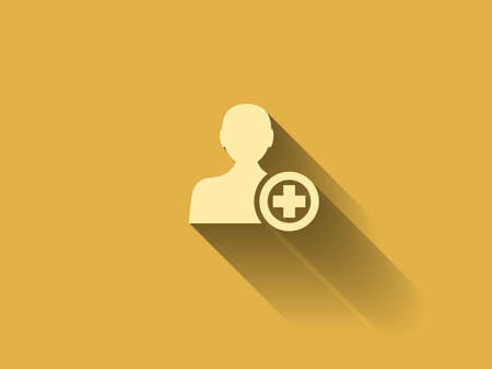 long shadow Flat icon of add friendのイラスト素材