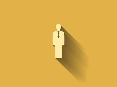 long shadow Flat icon of businessmanのイラスト素材