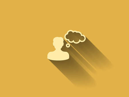 long shadow Flat icon of businessmanのイラスト素材