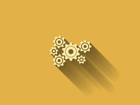 long shadow Gears iconのイラスト素材