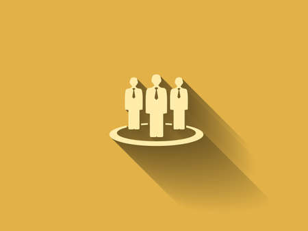 long shadow Flat icon of team workのイラスト素材