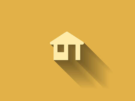 long shadow Flat icon of homeのイラスト素材