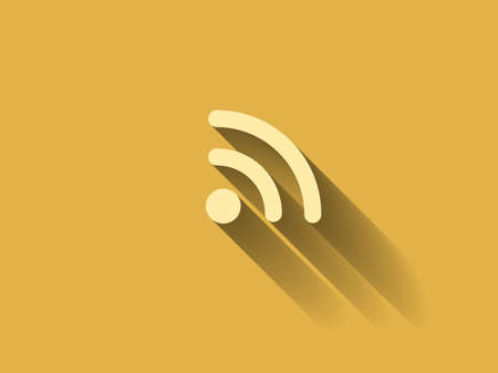 long shadow Flat icon of rssのイラスト素材