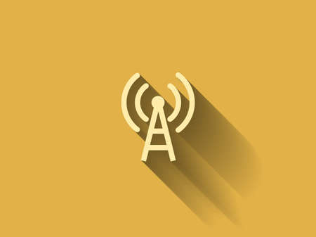 long shadow Flat icon of wifiのイラスト素材