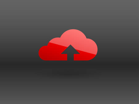 Flat icon of upload cloudのイラスト素材