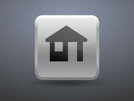 3d glossiness button icon of homeのイラスト素材