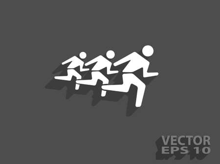 Flat icon of running mansのイラスト素材