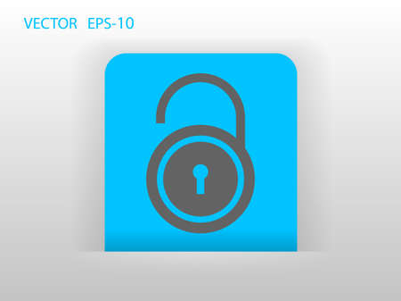 Flat icon of unlockのイラスト素材