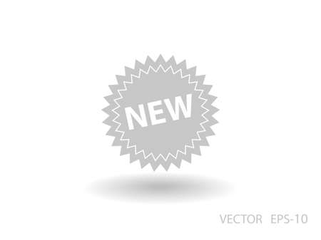 Flat long shadow New label icon, vector illustrationのイラスト素材