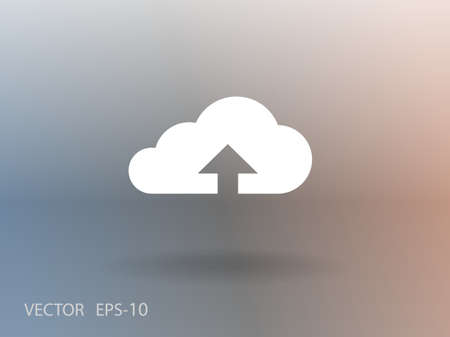 Flat icon of upload cloudのイラスト素材