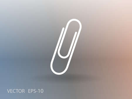 Flat long shadow Paperclip icon, vector illustrationのイラスト素材