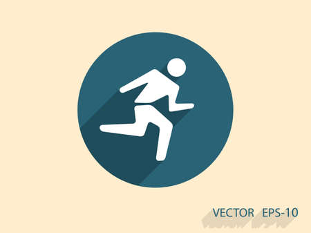 Flat icon of running manのイラスト素材
