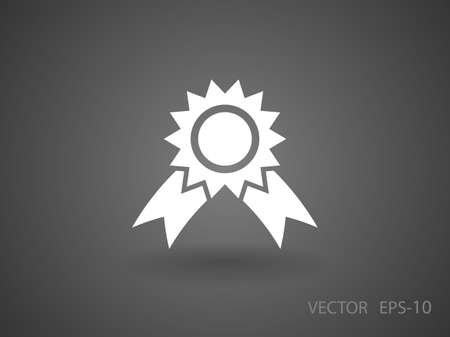 Flat long shadow Award icon, vector illustrationのイラスト素材