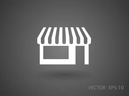 Flat long shadow Store icon, vector illustrationのイラスト素材