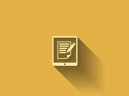 long shadow touchpad notes iconのイラスト素材