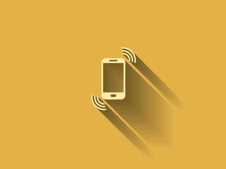 long shadow calling iconのイラスト素材