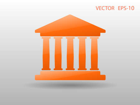 Flat  icon of bank buildingのイラスト素材