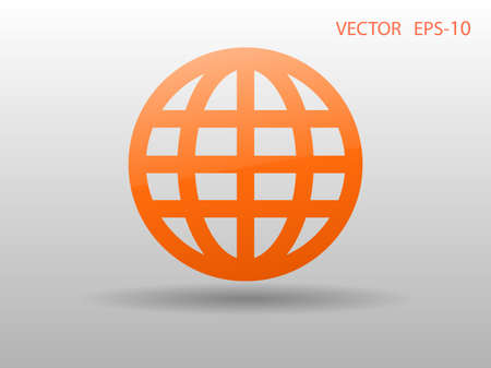 Flat icon of globeのイラスト素材