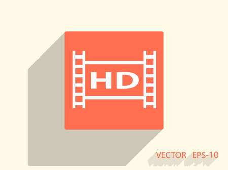 Flat icon of hd videoのイラスト素材
