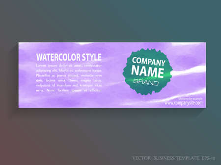 Template banner or card with watercolor paint abstract backgroundのイラスト素材