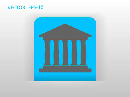 Flat  icon of bank buildingのイラスト素材