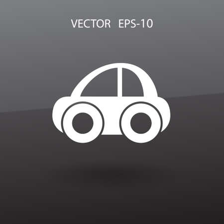 Flat long shadow Car icon, vector illustrationのイラスト素材