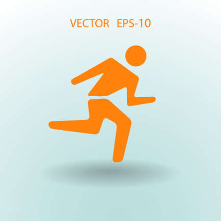 Flat icon of running manのイラスト素材
