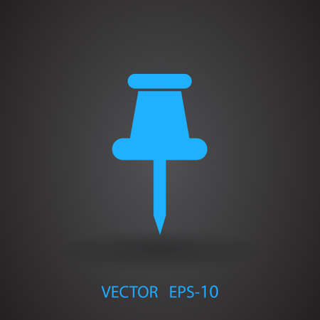Flat long shadow Pushpin icon, vector illustrationのイラスト素材