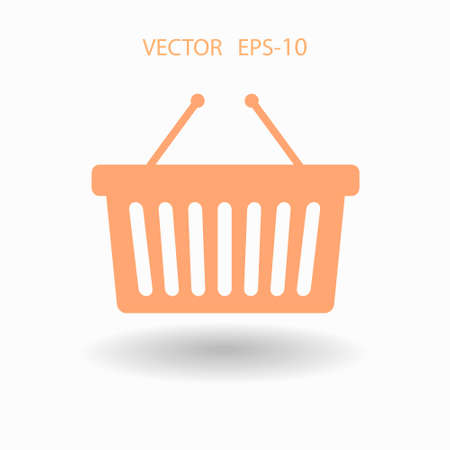 Flat  icon of shopping basketのイラスト素材