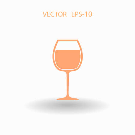 Flat a wine glass iconのイラスト素材