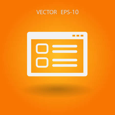 Flat long shadow Web window icon, vector illustrationのイラスト素材