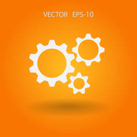 Flat icon of gearsのイラスト素材