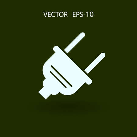 Flat a power plug  vector iconのイラスト素材