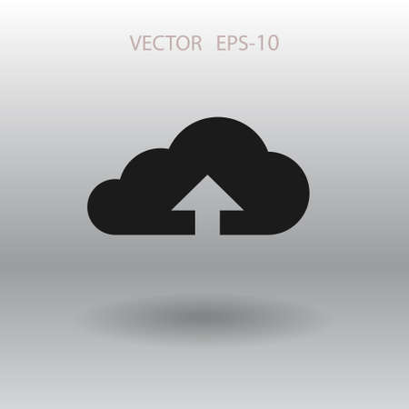 Flat icon of upload cloudのイラスト素材